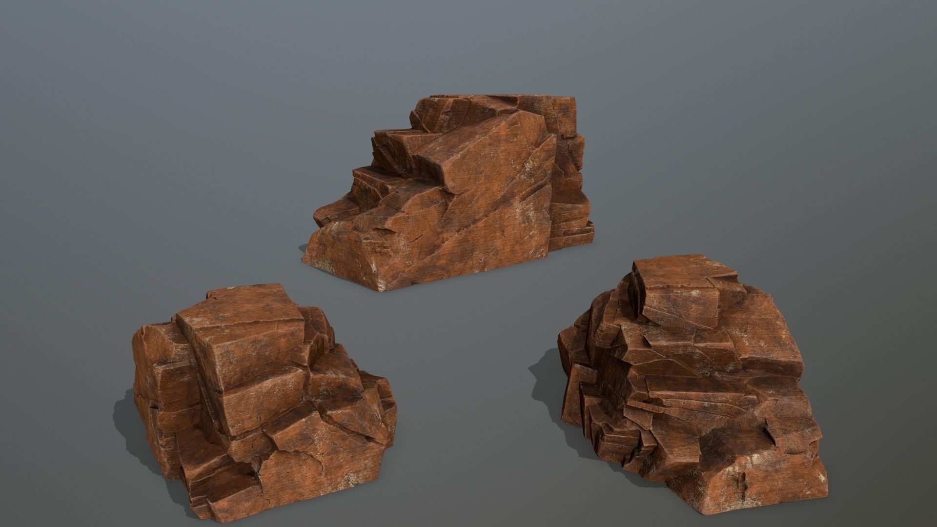 Sand Stone Set Low-poly 3D model_8