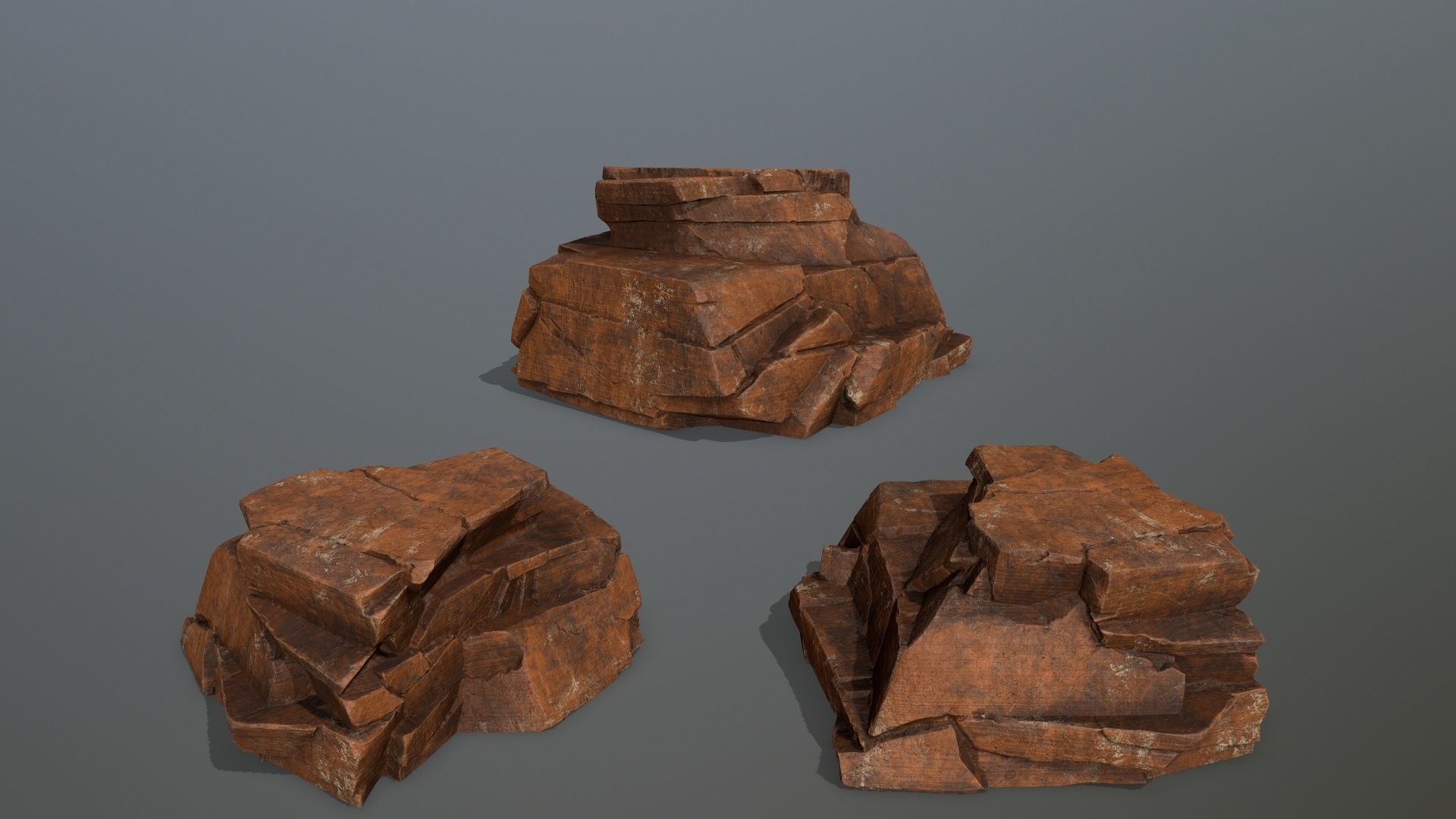 Sand Stone Set Low-poly 3D model_9