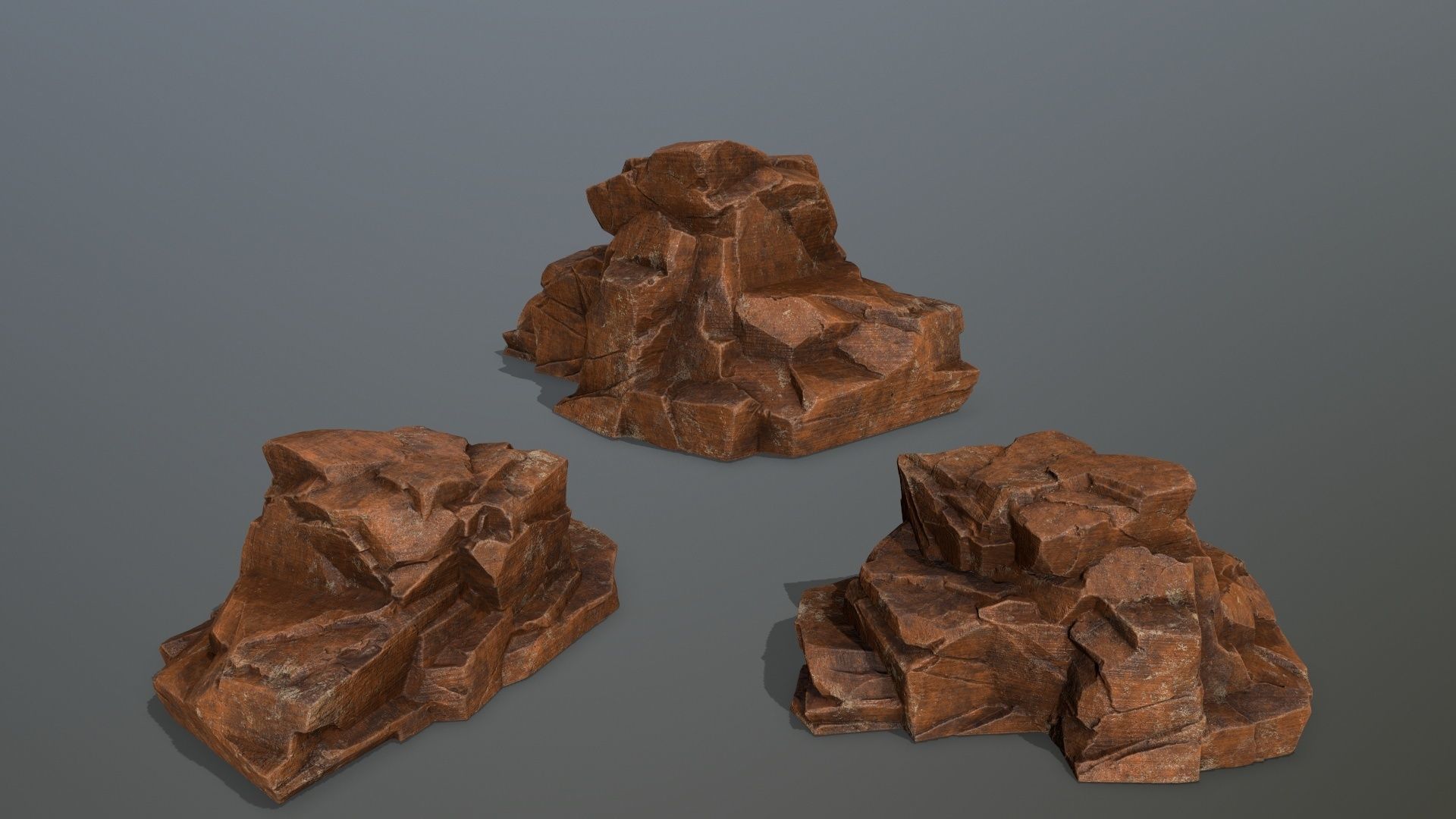 Sand Stone Set Low-poly 3D model_7