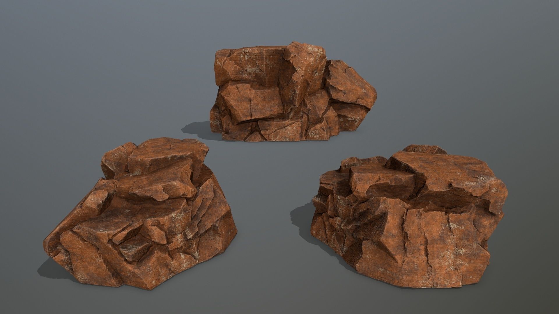 Sand Stone Set Low-poly 3D model_11