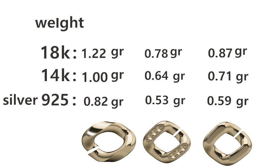 3 Cuban links for bracelet  and necklaces 3D print model_1