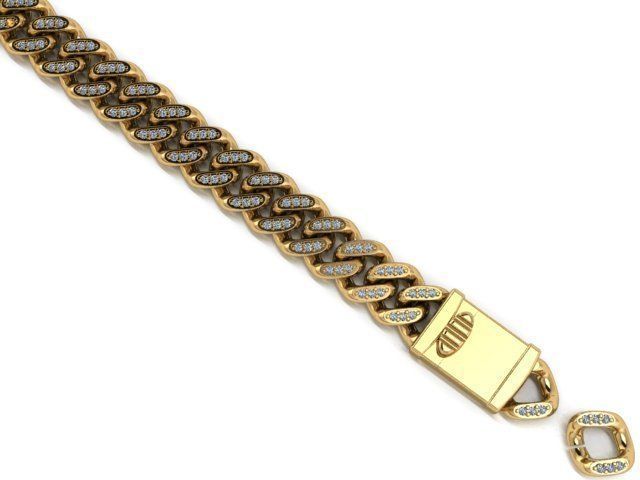 3 Cuban links for bracelet  and necklaces 3D print model_11