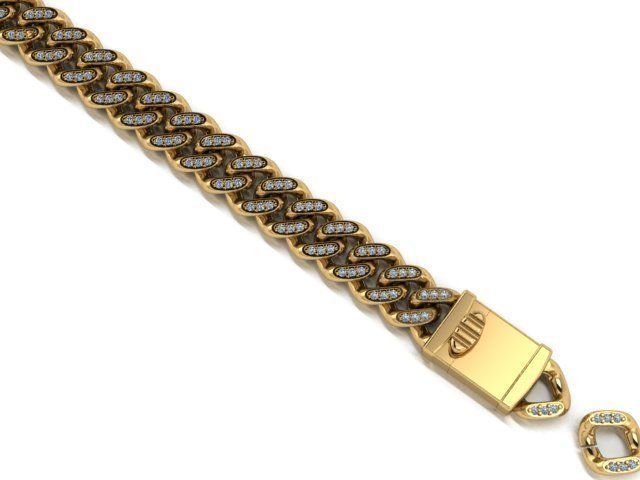3 Cuban links for bracelet  and necklaces 3D print model_13