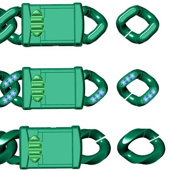 3 Cuban links for bracelet  and necklaces 3D print model_17