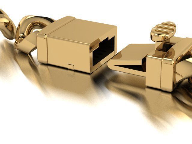 3 Cuban links for bracelet  and necklaces 3D print model_27