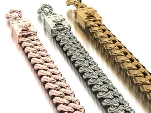 3 Cuban links for bracelet  and necklaces 3D print model_20