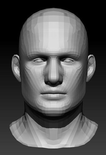 Male Head 2 Low-poly 3D model