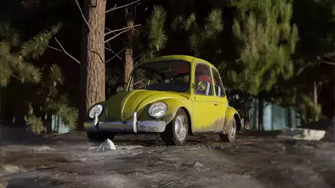 Classic Beetle Cartoon Style 3D Printable Model 3D print model