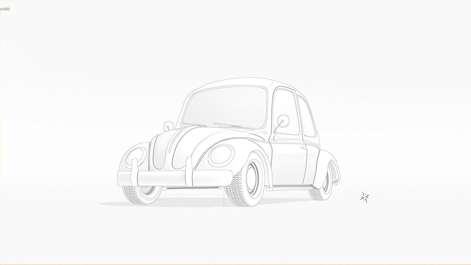 Classic Beetle Cartoon Style 3D Printable Model 3D print model_10
