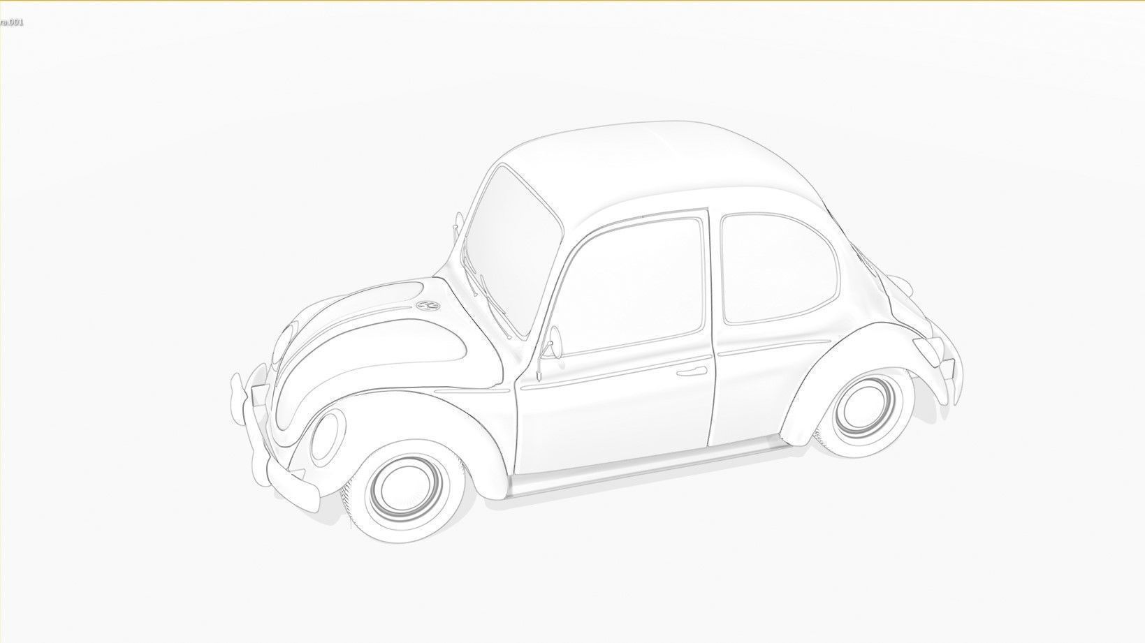Classic Beetle Cartoon Style 3D Printable Model 3D print model_11