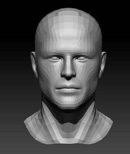 Male Head 3 Low-poly 3D model