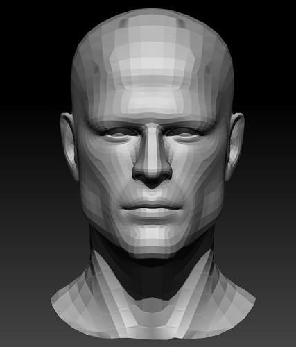 Male Head 4 Low-poly 3D model