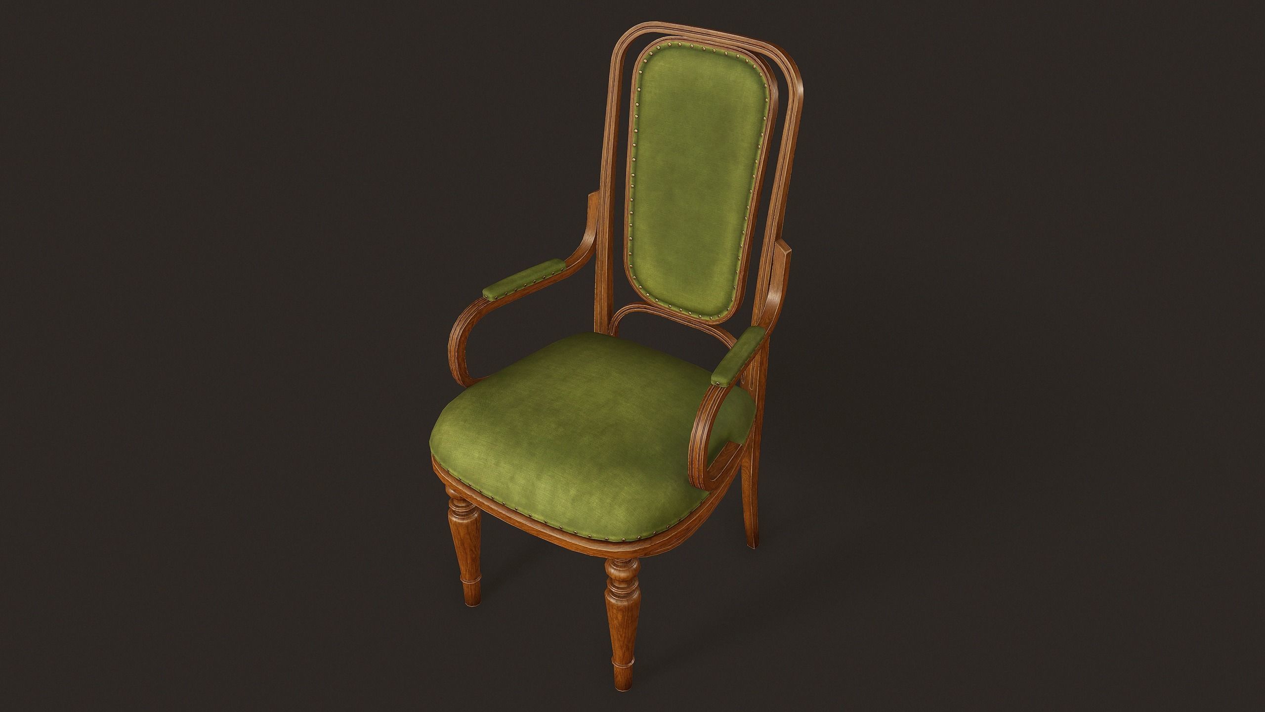 Antique Chair - PBR Game Ready Low-poly 3D model_5