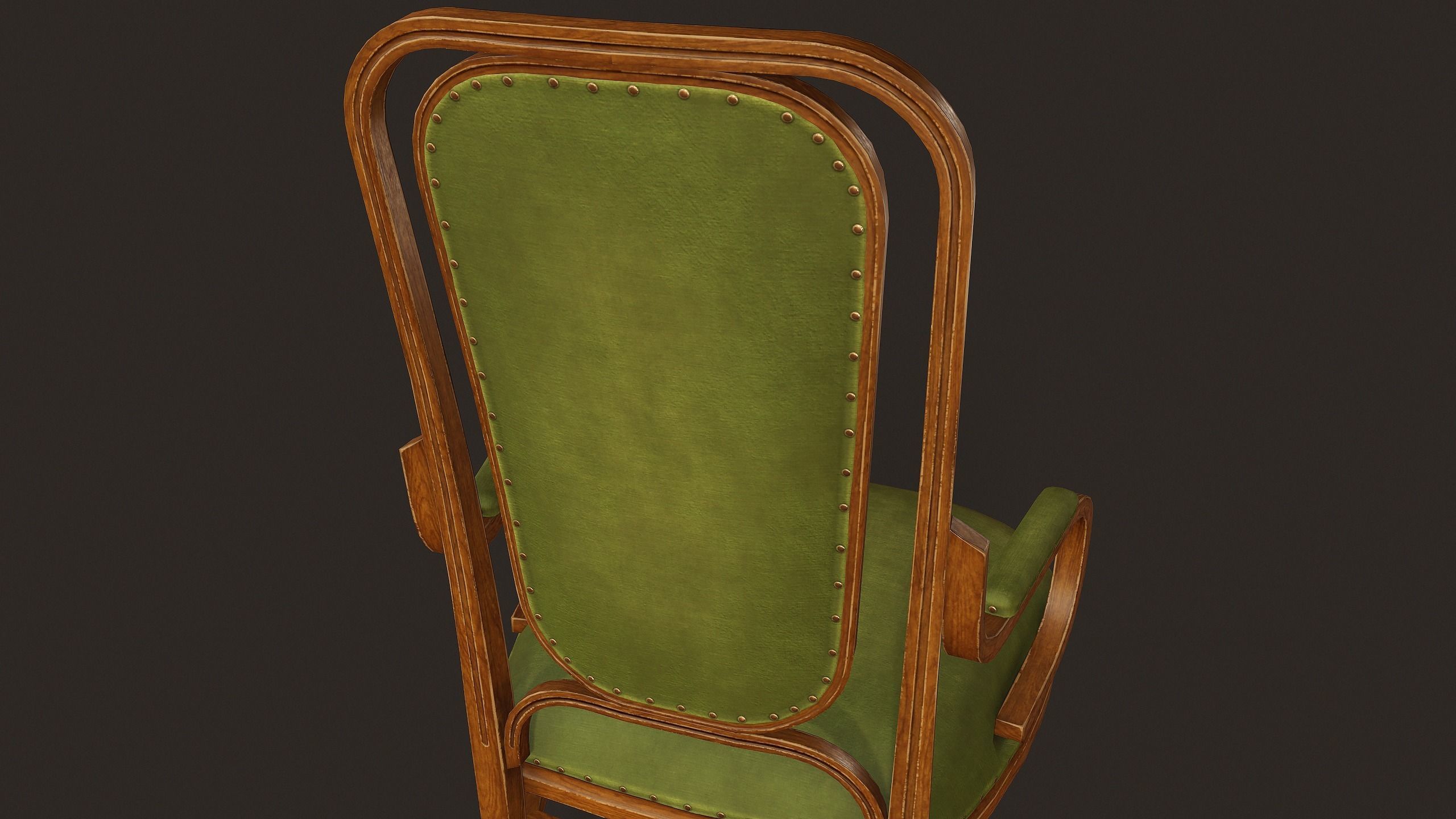 Antique Chair - PBR Game Ready Low-poly 3D model_9