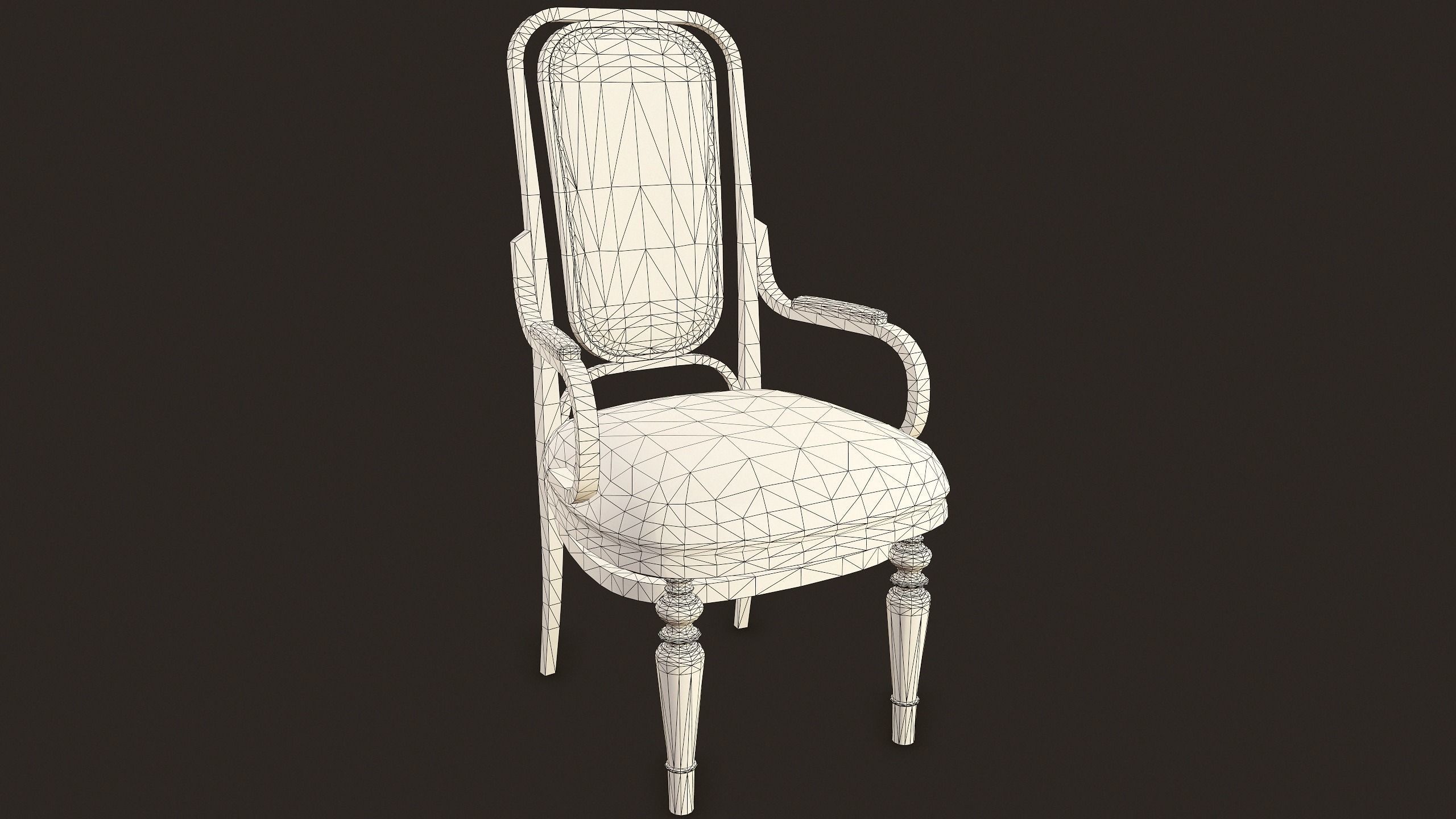 Antique Chair - PBR Game Ready Low-poly 3D model_10