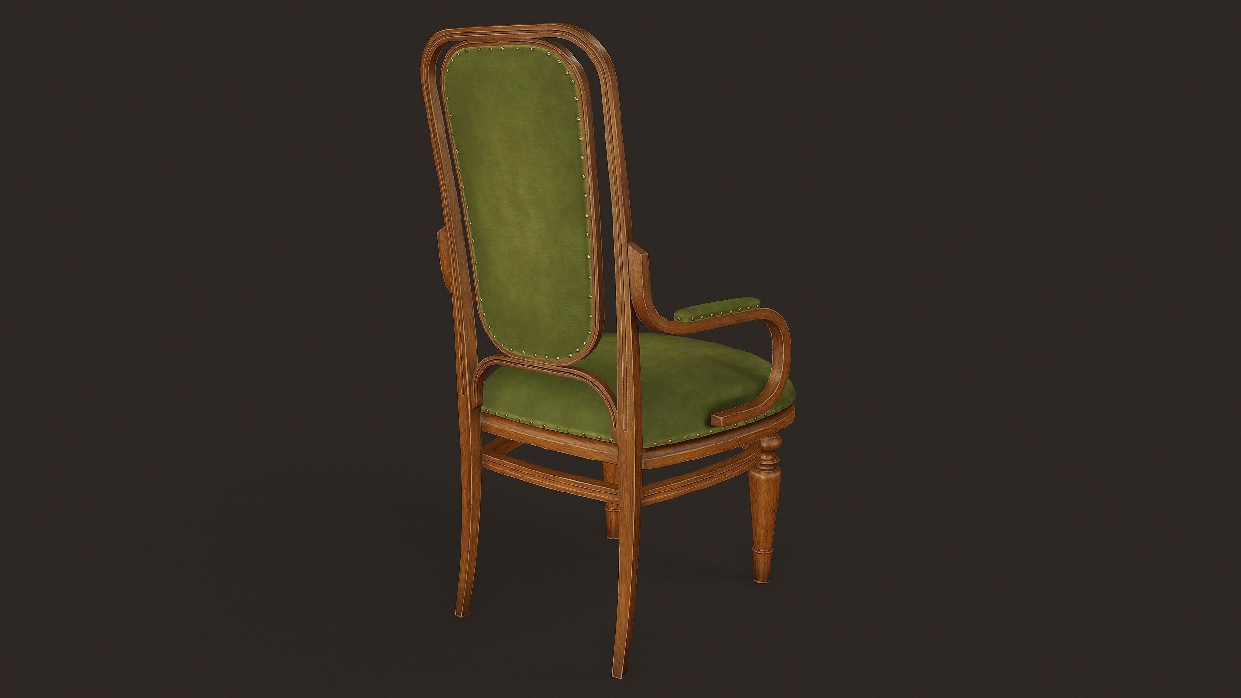 Antique Chair - PBR Game Ready Low-poly 3D model_4