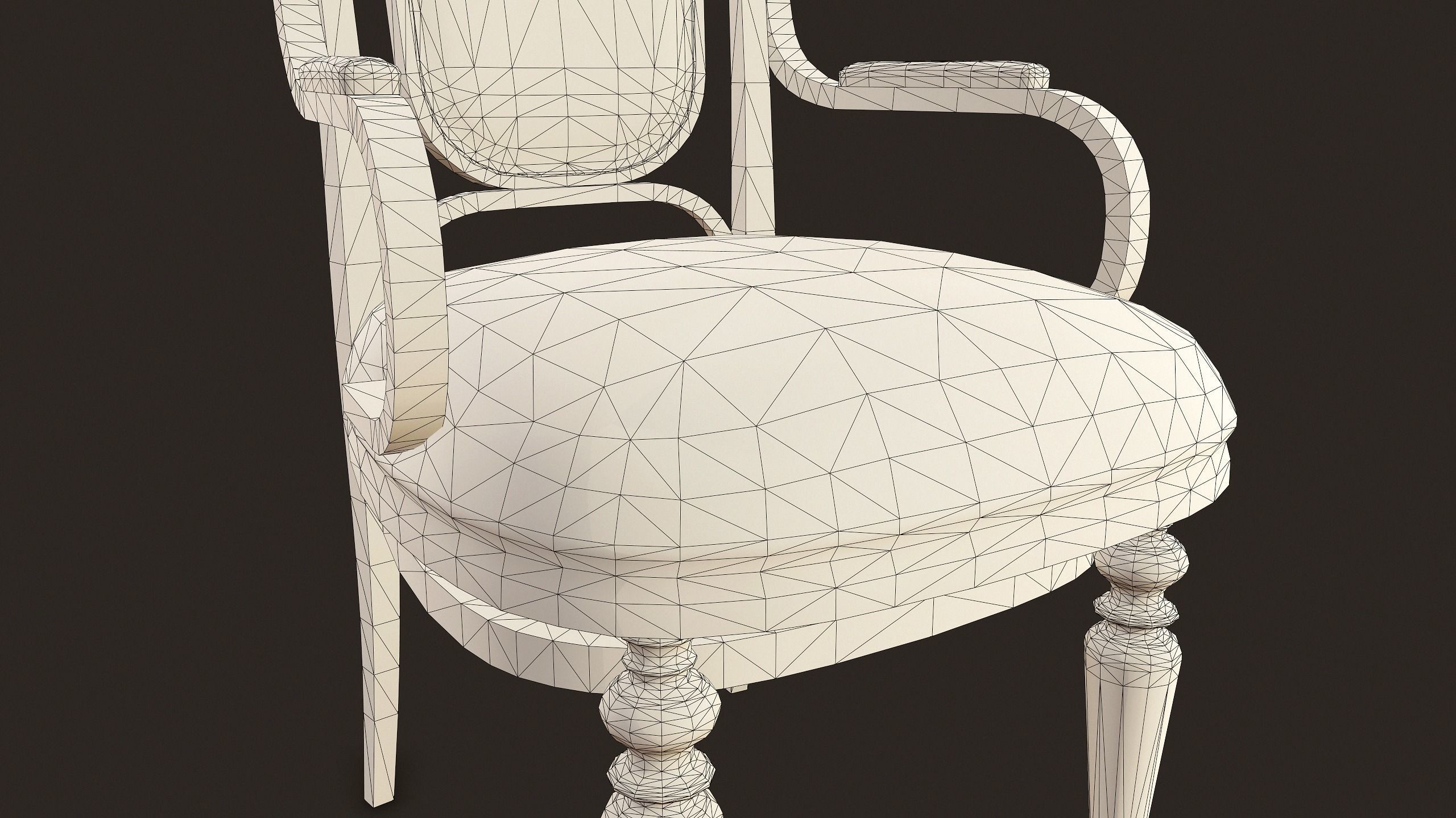 Antique Chair - PBR Game Ready Low-poly 3D model_11