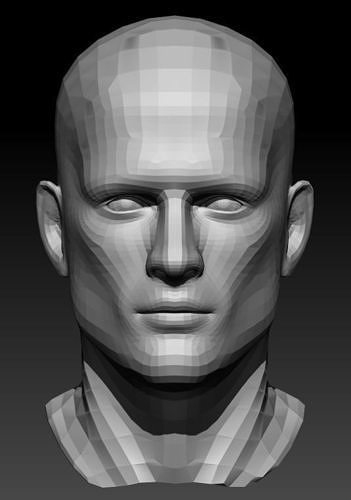 Male Head 6 Low-poly 3D model