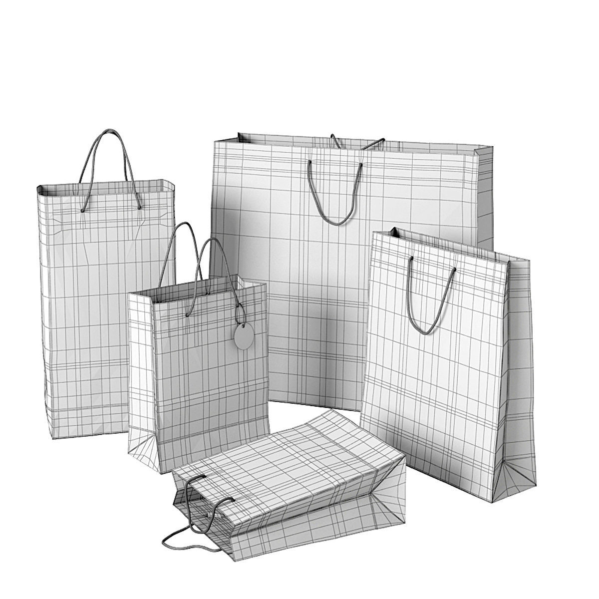 Paper bag 3 3D model_6