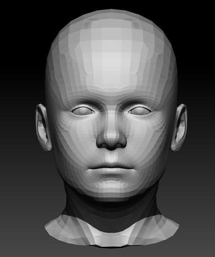 Male Head 7 Low-poly 3D model