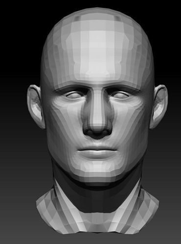 Male Head 9 Low-poly 3D model