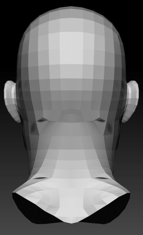 Male Head 9 Low-poly 3D model_6