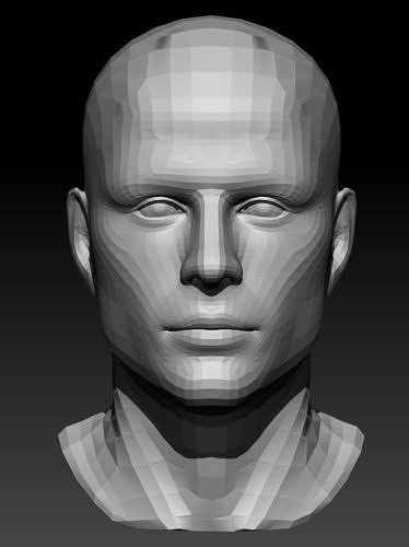 Male Head 10 Low-poly 3D model