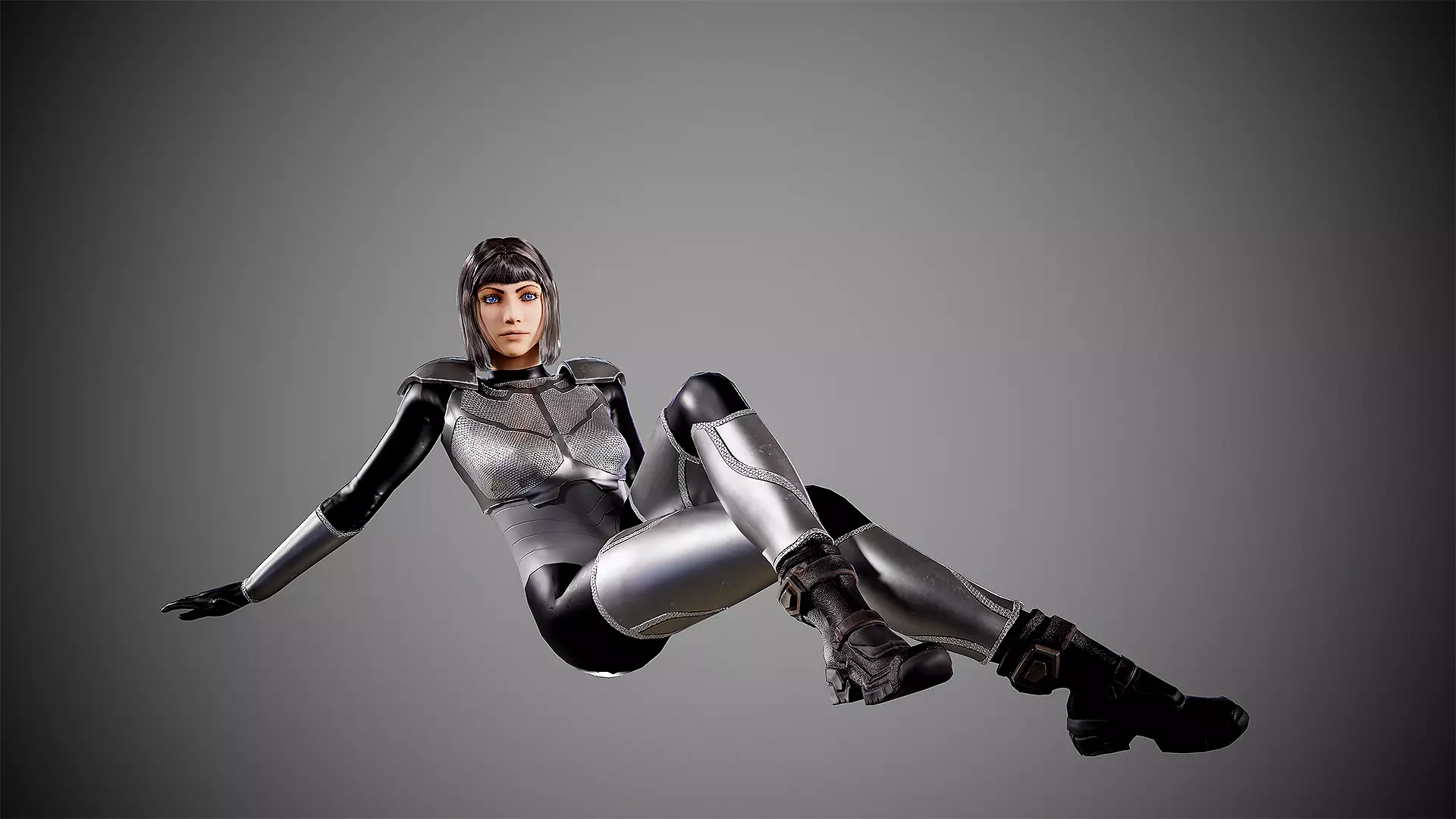 Sci Fi girl  Low-poly 3D model_2