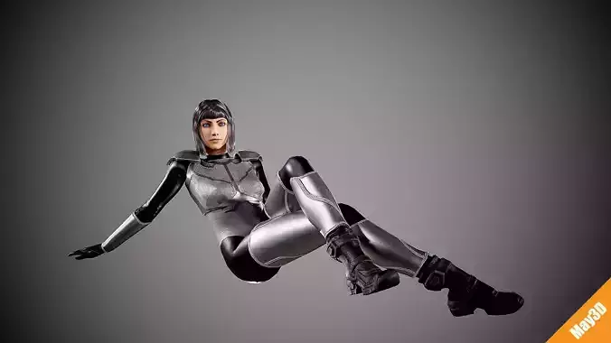 Sci Fi girl  Low-poly 3D model