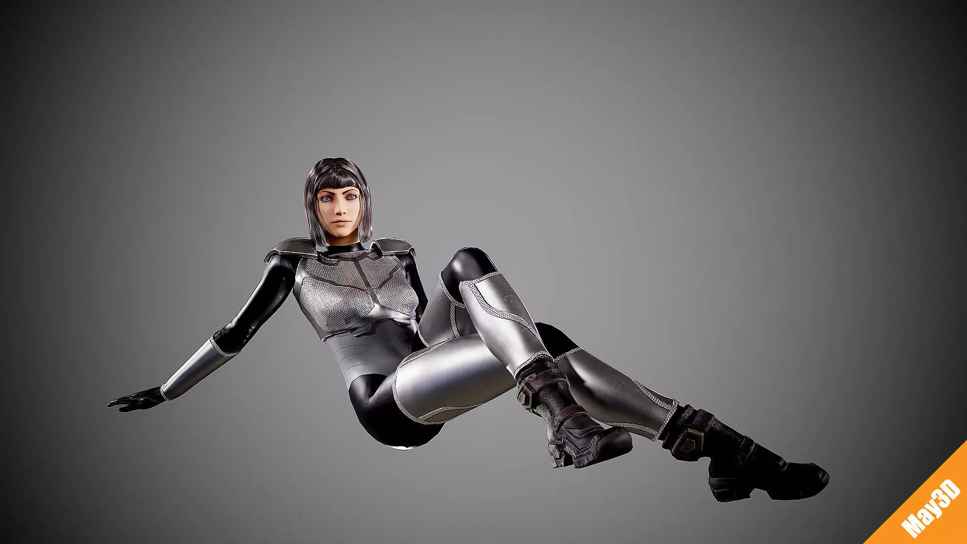 Sci Fi girl  Low-poly 3D model_0