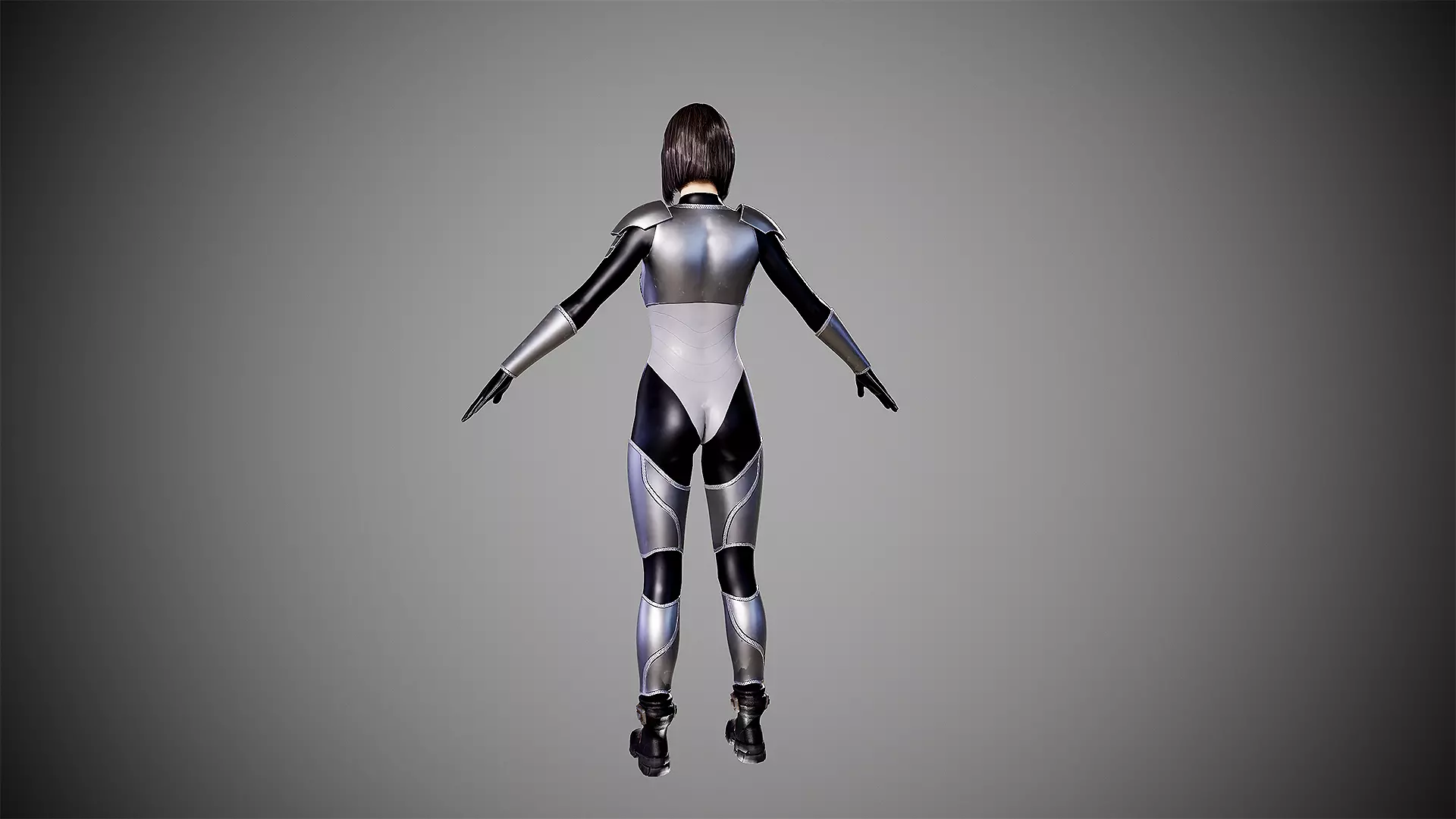 Sci Fi girl  Low-poly 3D model_6
