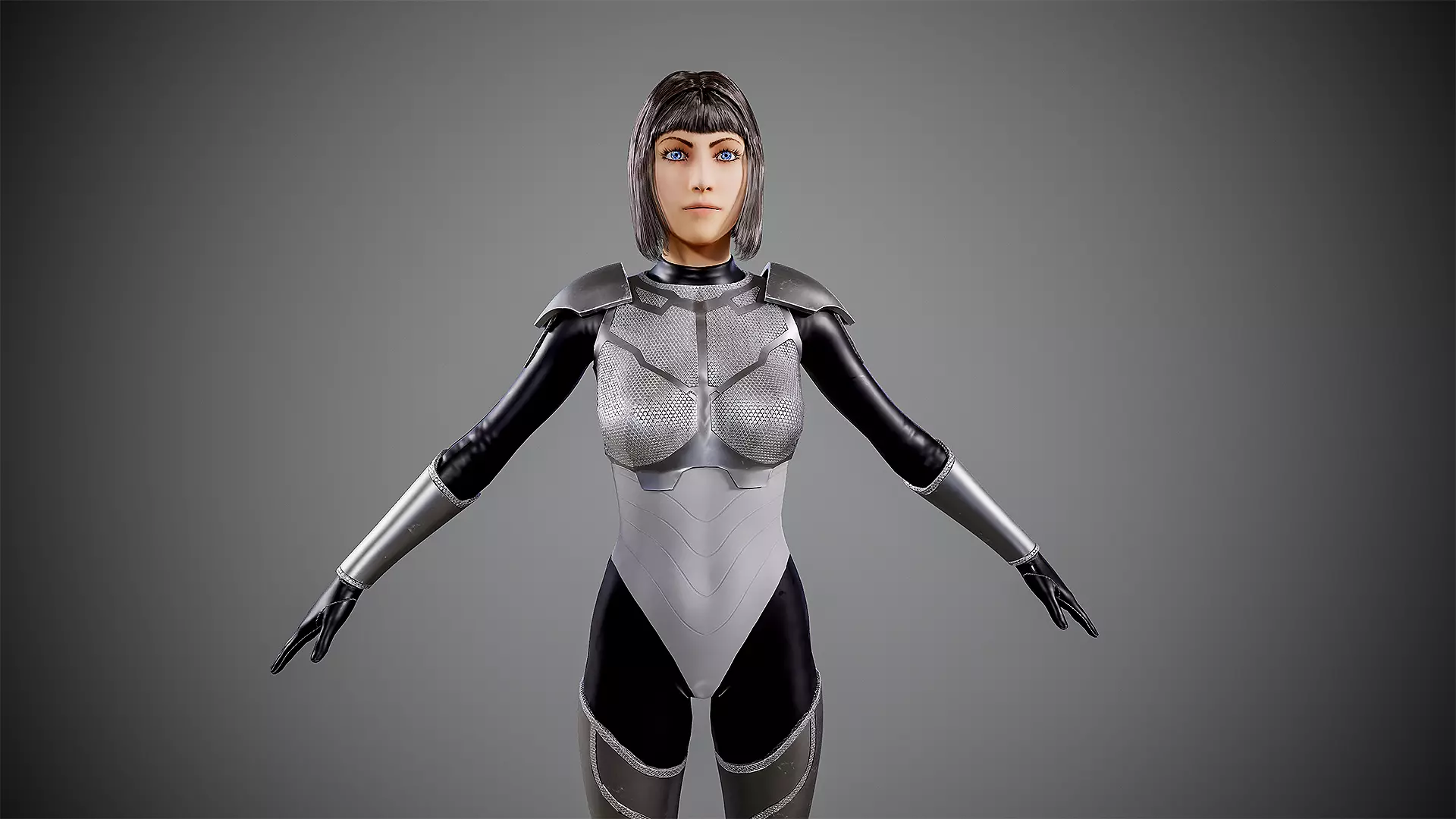 Sci Fi girl  Low-poly 3D model_4
