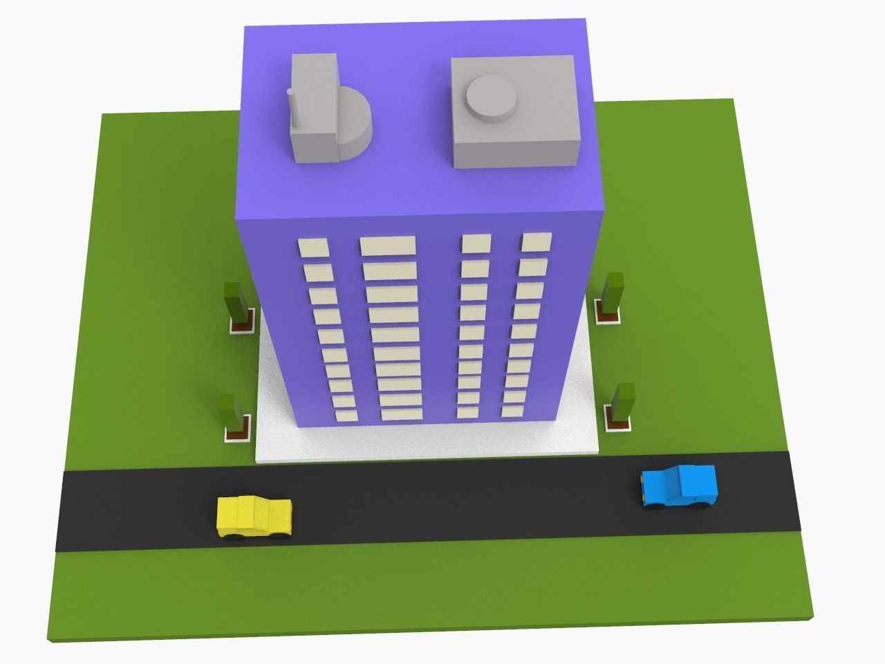 Simple Poly City - Terrian Low-poly 3D model_8