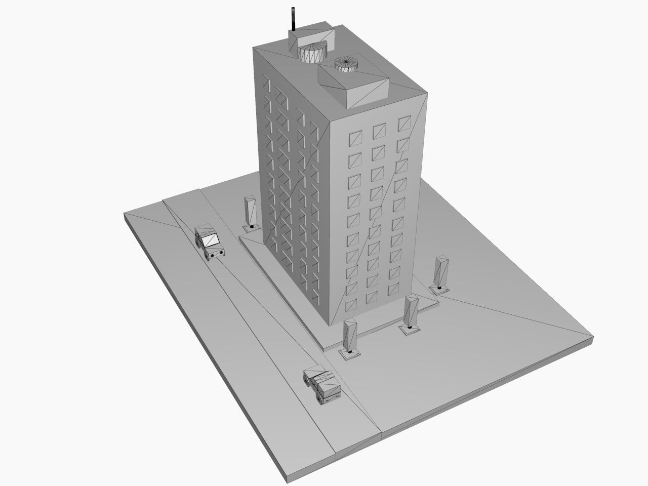 Simple Poly City - Terrian Low-poly 3D model_9