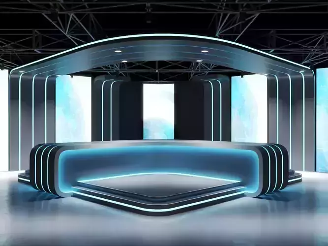 TV studio 4 Low-poly 3D model