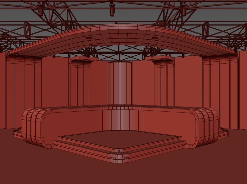 TV studio 4 Low-poly 3D model_5