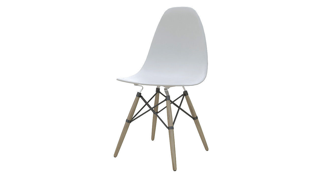 Eames molded plastic chair 3D model_2