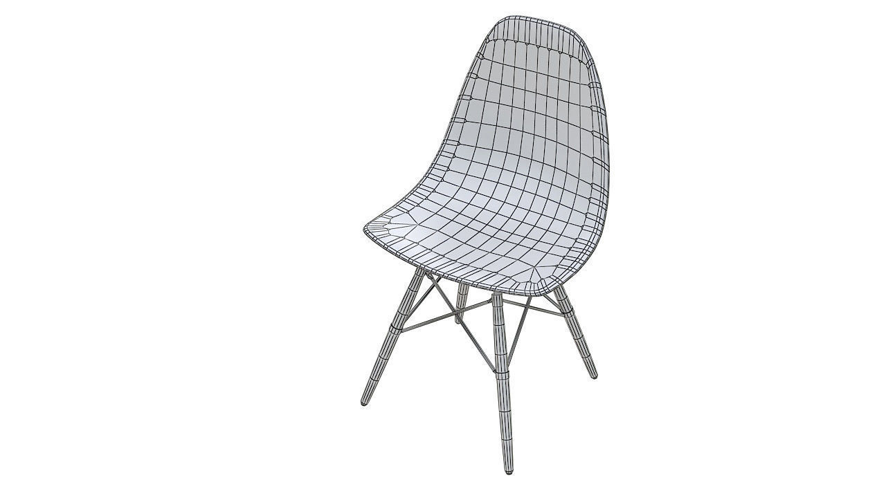 Eames molded plastic chair 3D model_10