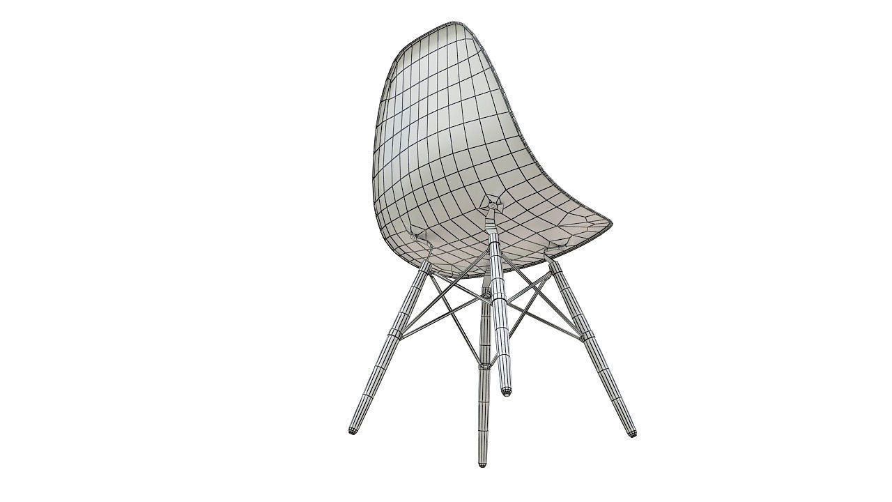 Eames molded plastic chair 3D model_8