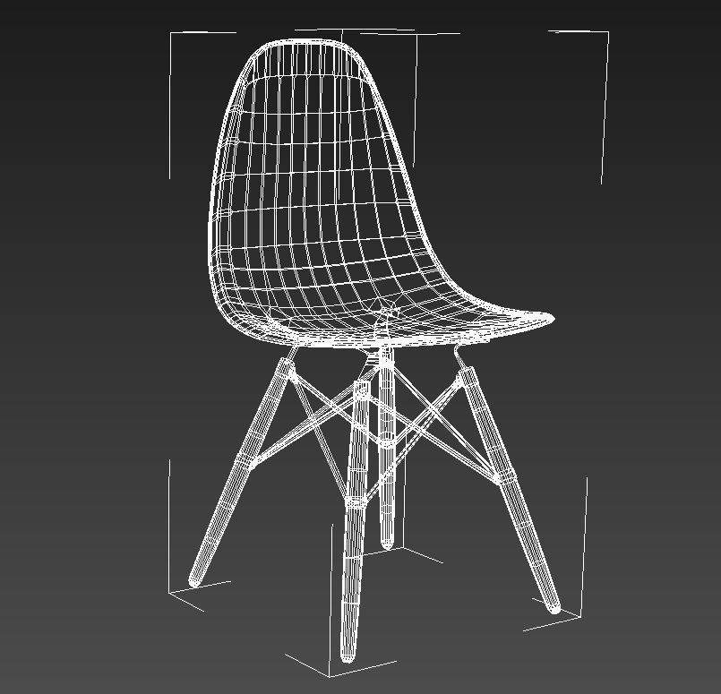 Eames molded plastic chair 3D model_12