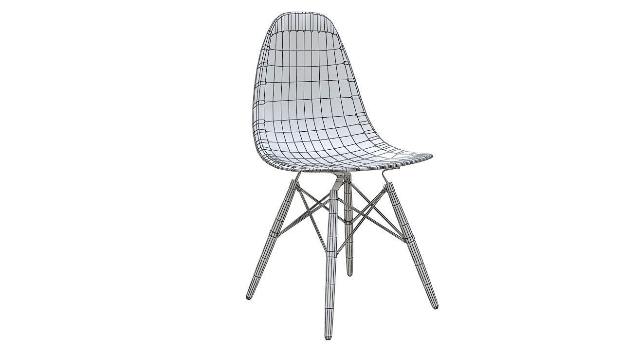Eames molded plastic chair 3D model_9