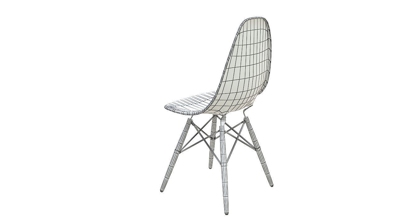 Eames molded plastic chair 3D model_7