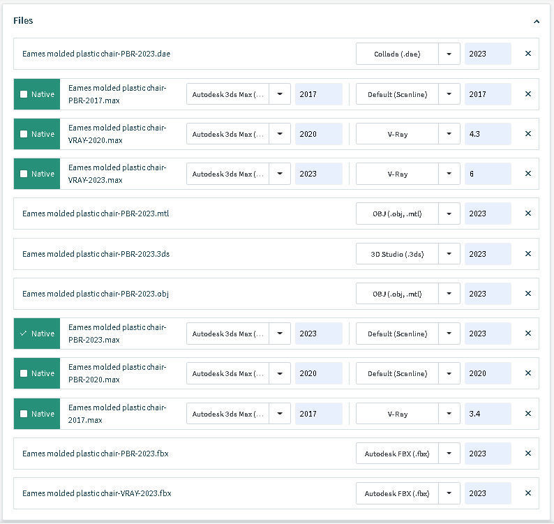 Eames molded plastic chair 3D model_16