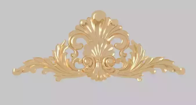 Classic 3D model of interior CNC sculpture gold inlaid Texture