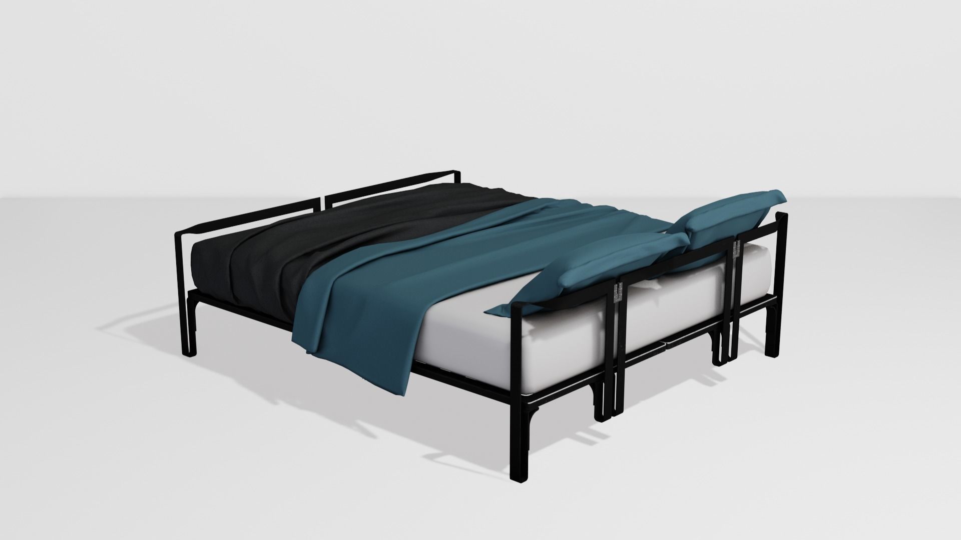 Noobist - Bed - casvena Low-poly 3D model_2