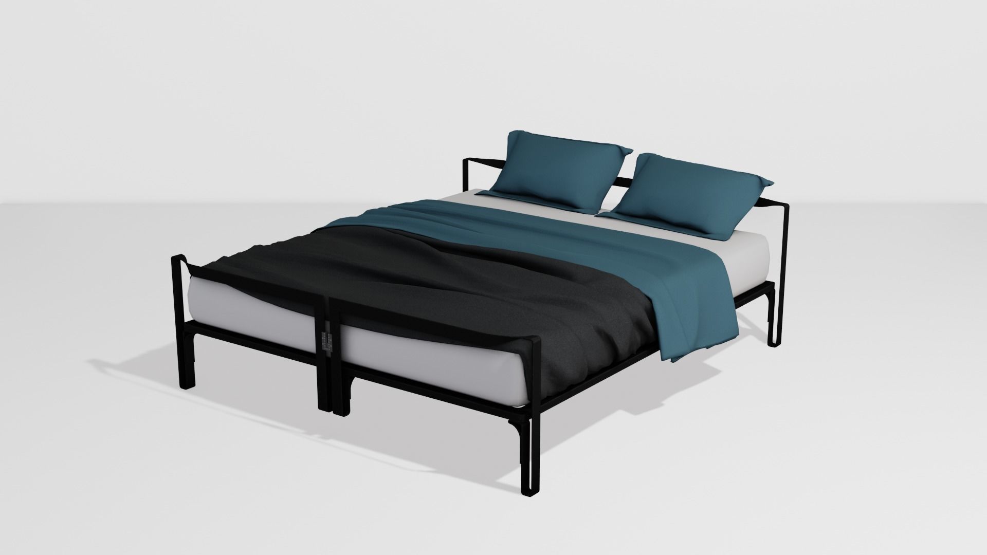 Noobist - Bed - casvena Low-poly 3D model_3