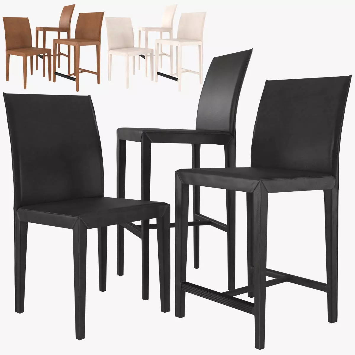 Folio Dining Chair and Bar Stool 3D model