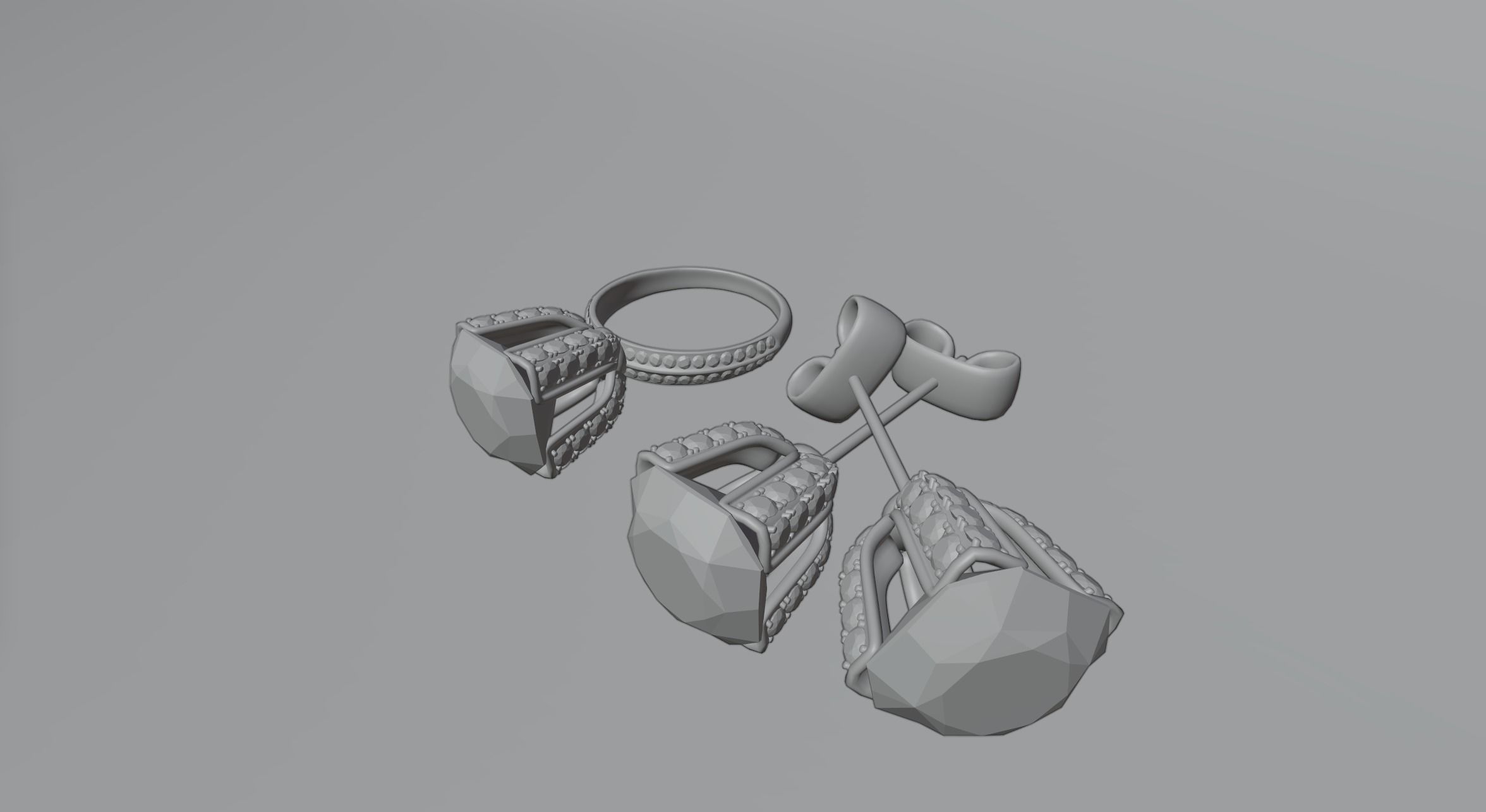 Earrings and ring 3D model_1