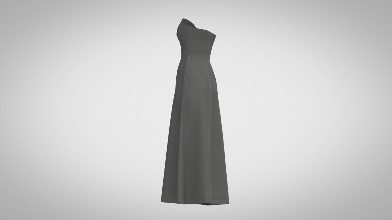 Strapless Dress 3D model_6