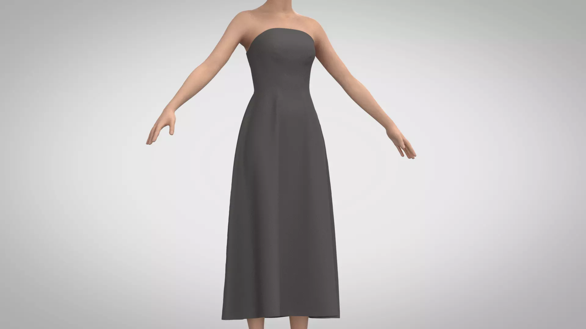 Strapless Dress 3D model_0